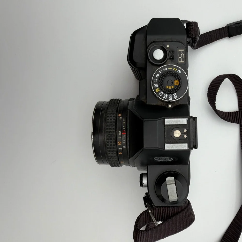 Konica FS-1 35mm SLR Film Camera with Hexanon AR 40mm f1.8 Lens & Hoya Filter